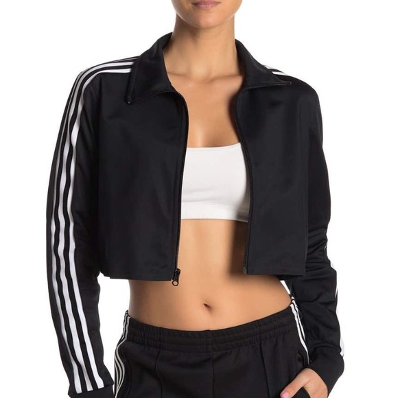 cropped adidas track jacket